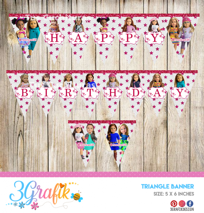 American Girl Triangle Banner – Banners and Garlands – Printable