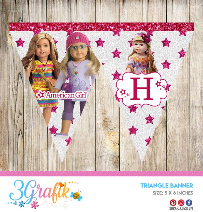 American Girl Triangle Banner – Banners and Garlands – Printable - Image 2