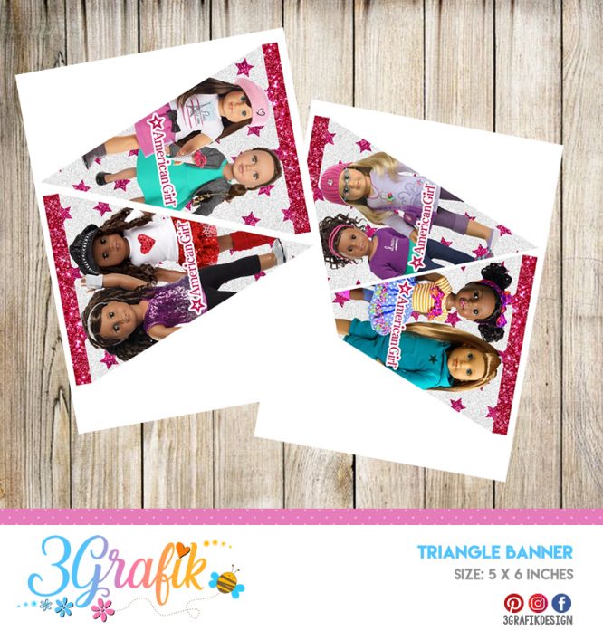 American Girl Triangle Banner – Banners and Garlands – Printable - Image 3