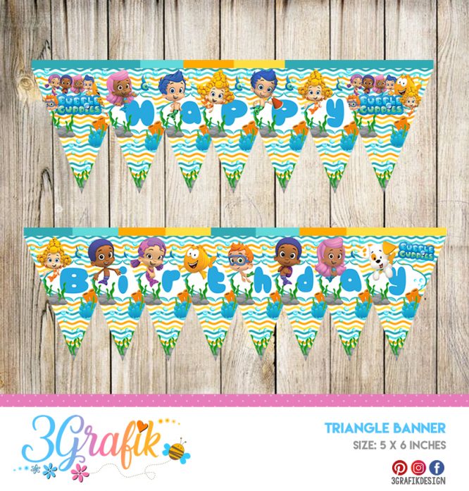 Bubble Guppies Triangle Banner – Banners and Garlands – Printable