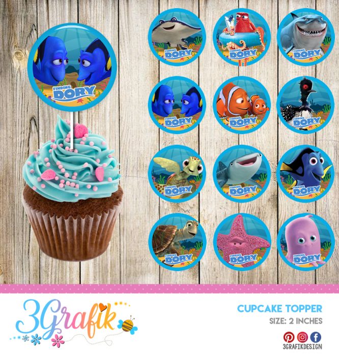 Finding Dory – Cupcake Topper – Printable