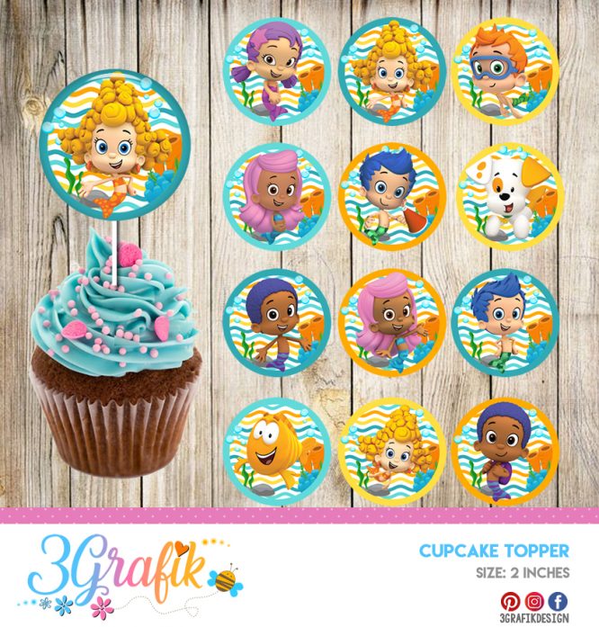 Bubble Guppies – Cupcake Topper – Printable