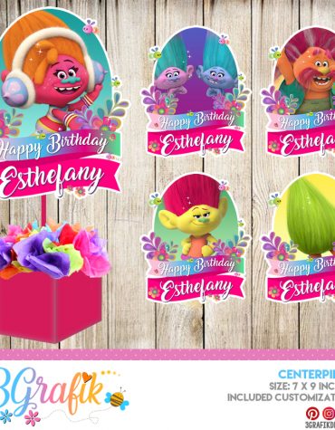 Trolls 6th – Centerpiece – Printable – 3Grafik | Printable products for ...