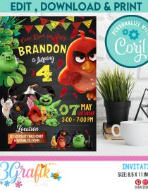 Angry Birds Invitation Template