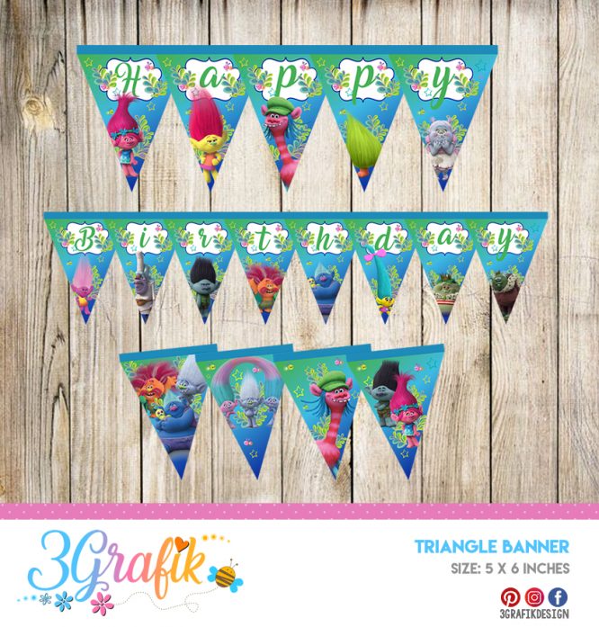 Trolls Boy – Banners and Garlands – Printable