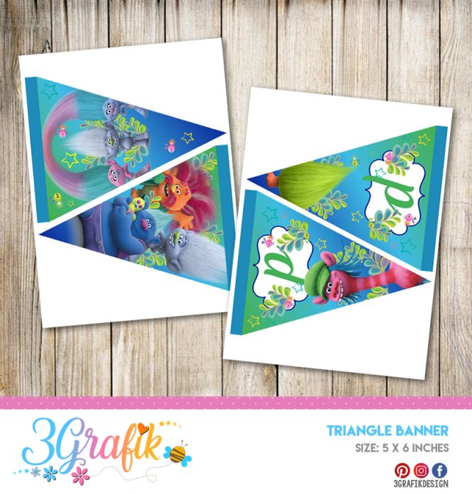 Trolls Boy – Banners and Garlands – Printable - Image 3