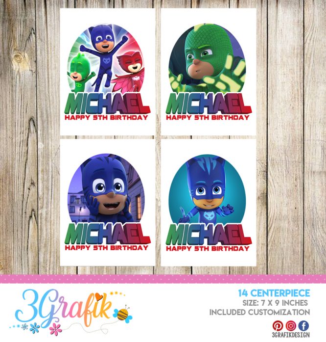 PJ Mask – Centerpiece – Printable - Image 3