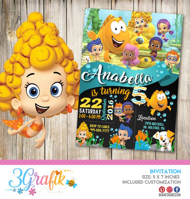 Bubble Guppies Invitation Printable