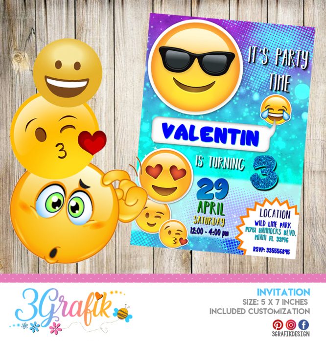 Emoji – Printable – Invitation