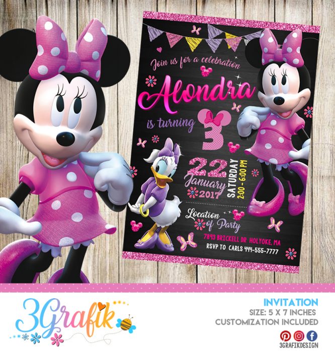 Minnie Mouse – Invitation – Printable