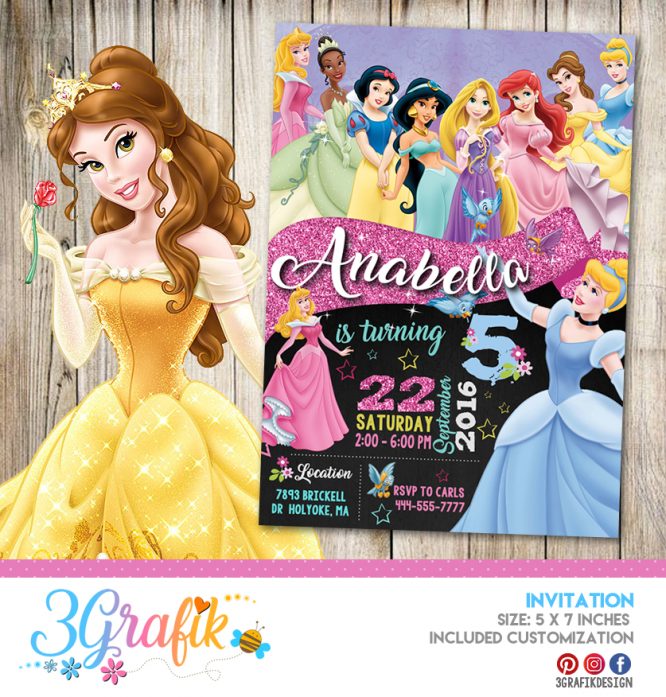 Princess Disney Invitation Printable