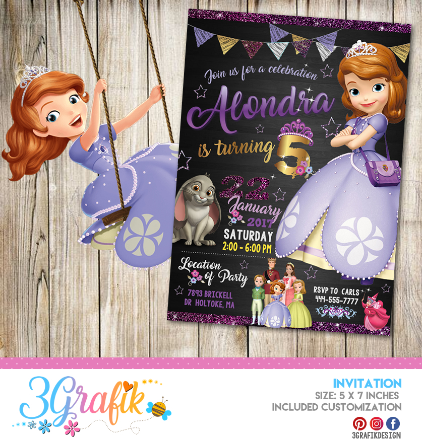 Download Princess Sofia Printable Invitation 3grafik