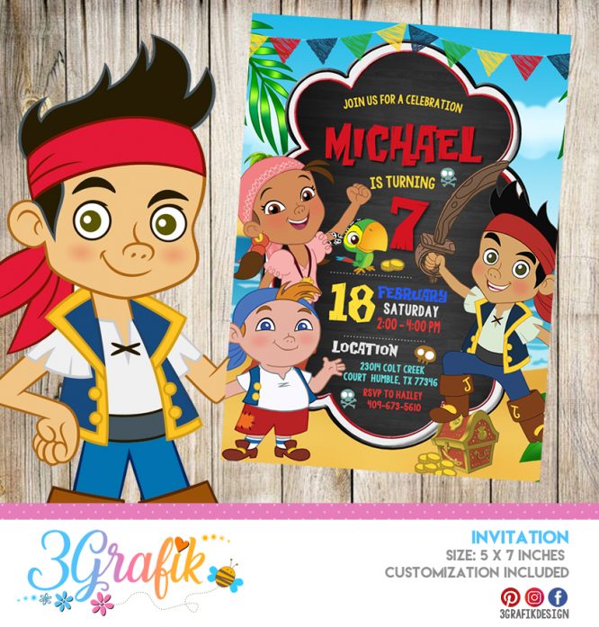 Jake and The Neverland Pirates – Invitation – Printable