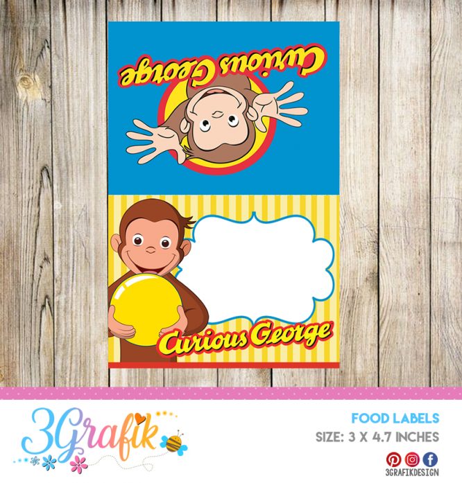 Curious George – Food Tent Cards – Printable - Image 2