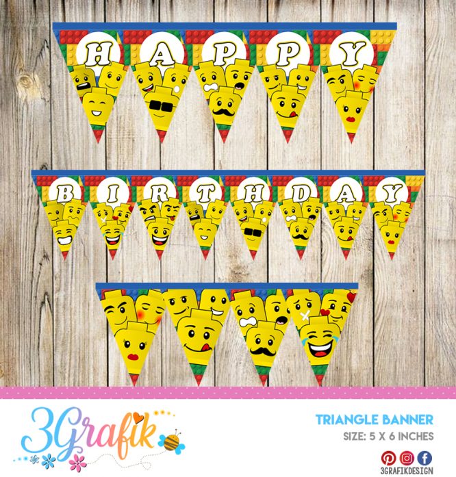 Lego Triangle Banner  – Banners and Garlands – Printable