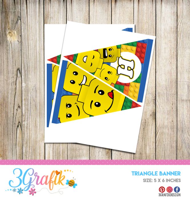 Lego Triangle Banner  – Banners and Garlands – Printable - Image 2