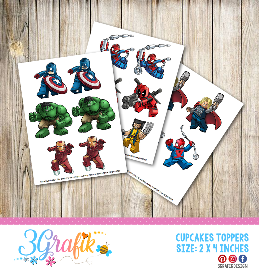 Avengers Cupcake Toppers with Printable