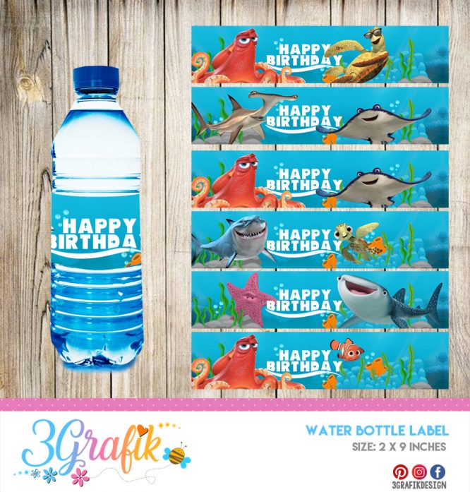 Finding Dory – Water Bottle Label – Printable - Image 2