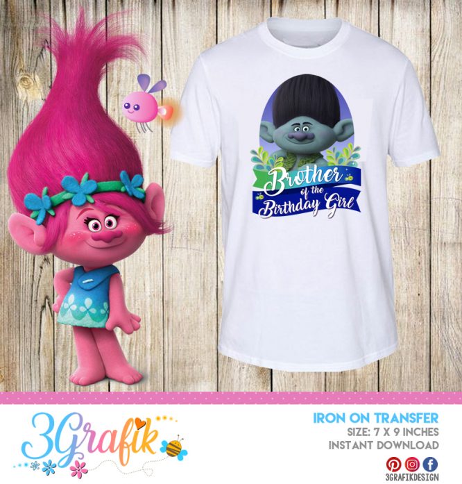 Trolls Brother – Iron on Transfer – Printable