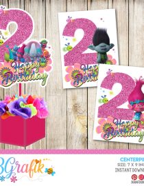 Trolls 1st – Centerpiece – Printable – 3Grafik | Printable products for ...