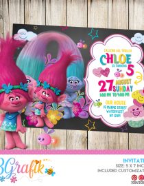 Trolls – Invitation – Printable - 3Grafik