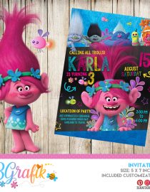 Trolls – Invitation – Printable - 3grafik