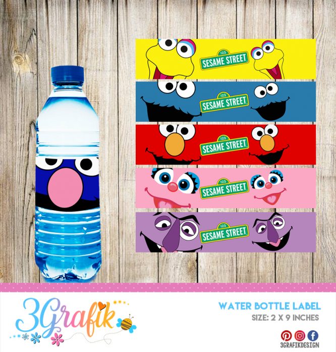 Sesame – Water Bottle Label – Printable