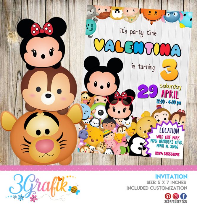 Tsum Tsum – Invitation – Printable