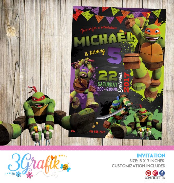 Ninja Turtles – Invitation – Printable