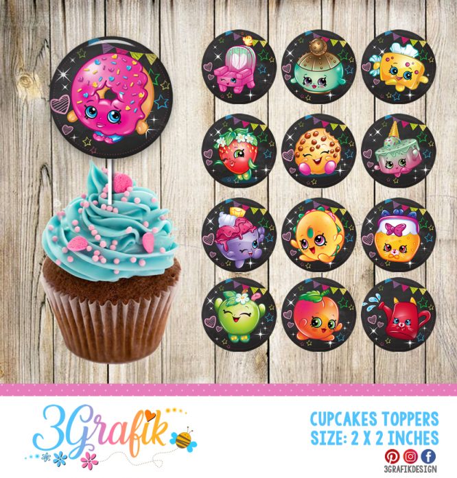 Shopkins – Cupcakes Topper – Printable - Image 2