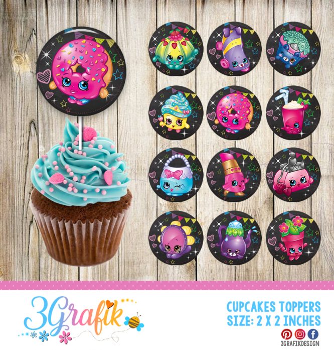 Shopkins – Cupcakes Topper – Printable