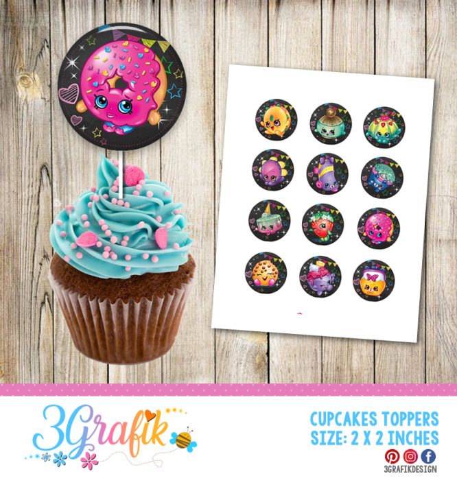 Shopkins – Cupcakes Topper – Printable - Image 3