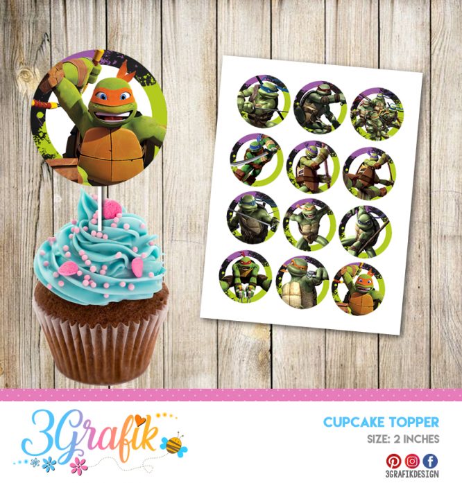 Ninja Turtles – Cupcakes Topper – Printable