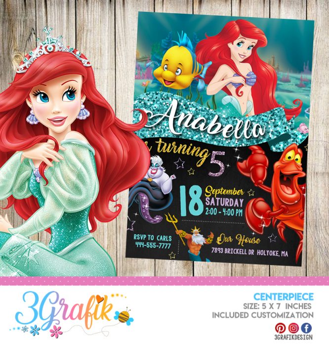 The Little Mermaid invitation