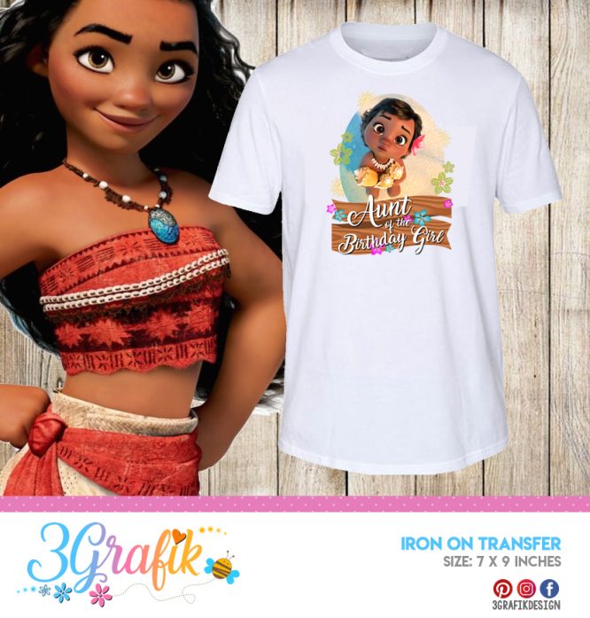 Moana - Aunt of the Birthday girl – Iron on Transfer – Printable