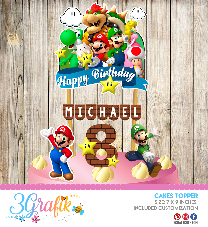 Super Mario Bros Cake Toppers 3Grafik