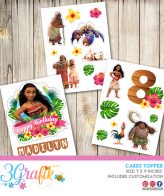 Moana Cake Topper Pennant Printable 3grafik