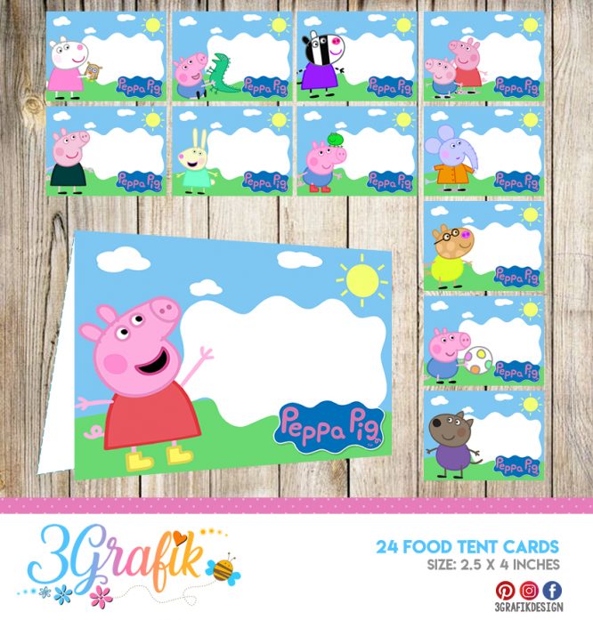 Peppa Pig – Food Tent Cards – Printable – 3Grafik | Printable products ...