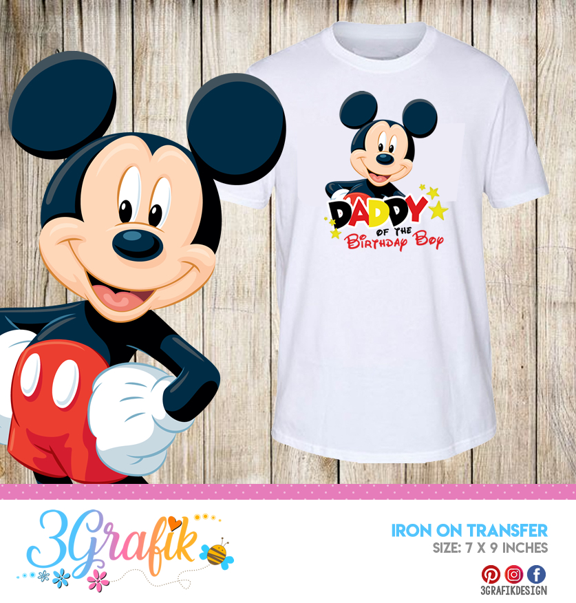 INSTANT DOWNLOAD Classic Mouse Papa of the Birthday Boy / Printable Iron on  Transfer / SVG / Shirt / Family / Birthday Shirt / Item 2362 