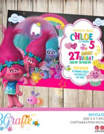 Trolls – Invitation – Printable - 3Grafik