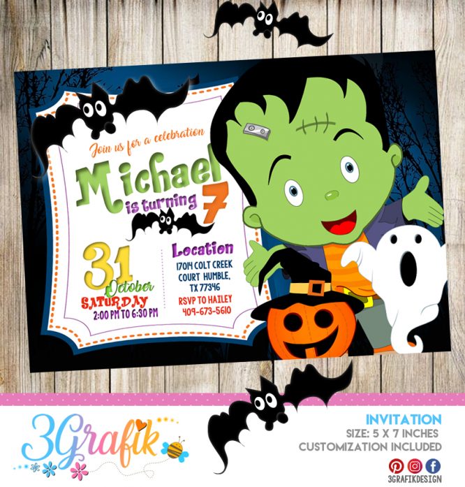 Frankenstein Halloween Invitation