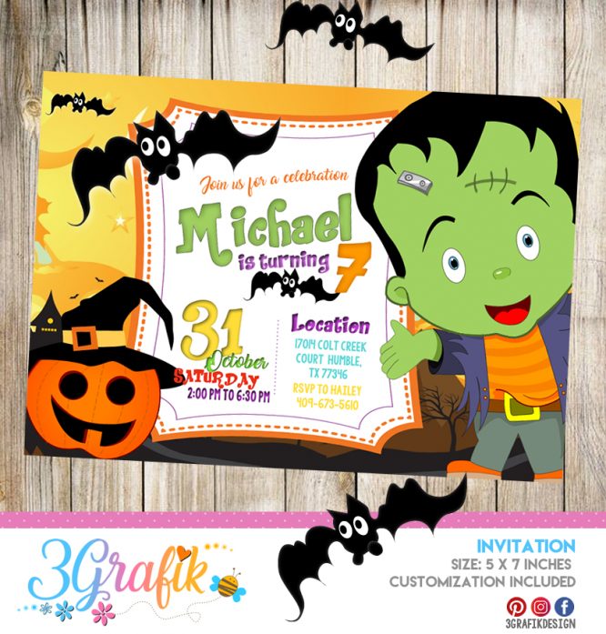 Frankenstein Halloween Invitation