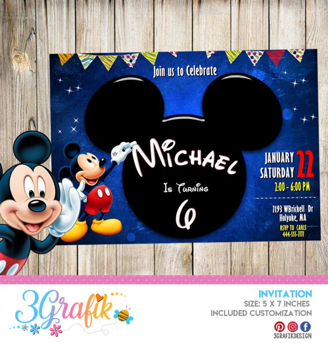 Mickey Mouse – Invitation – Printable