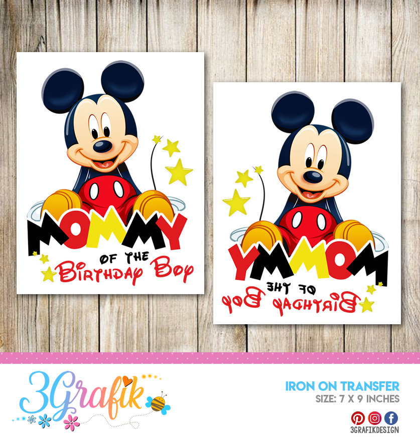 Mickey Mouse Mommy Of The Birthday Boy Iron On Transfer Printable 3grafik