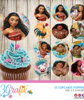 Moana Cupcake Topper Printable 3grafik