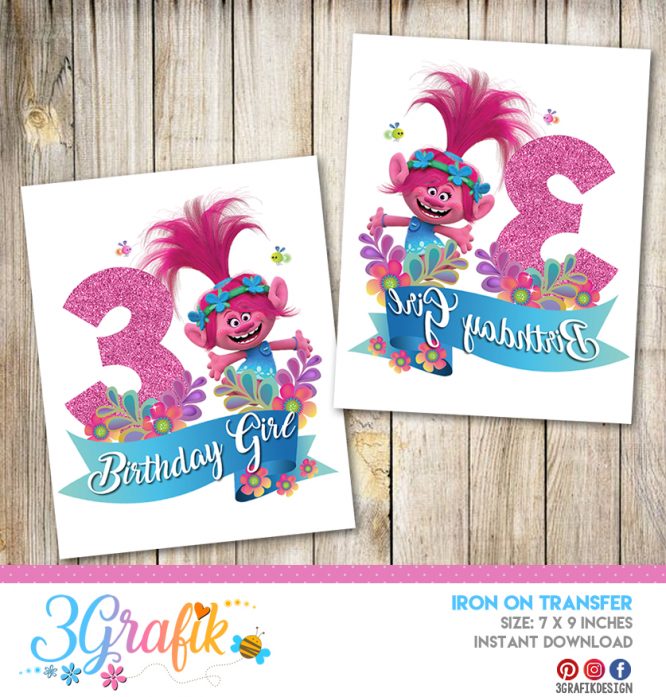 Trolls N°3 – Iron on Transfer – Printable - 3Grafik