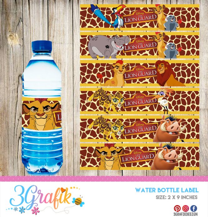 The Lion Guard– Water Bottle Label – Printable