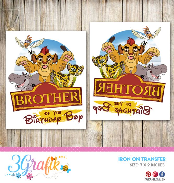 The Lion Guard Brother – Iron on Transfer – Printable - Image 2