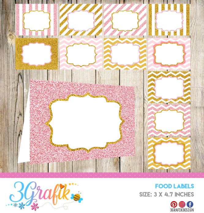 Baby Shower Girls – Food Tent Cards– Printable