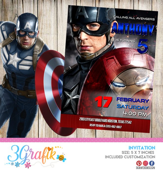 Captain America Invitation